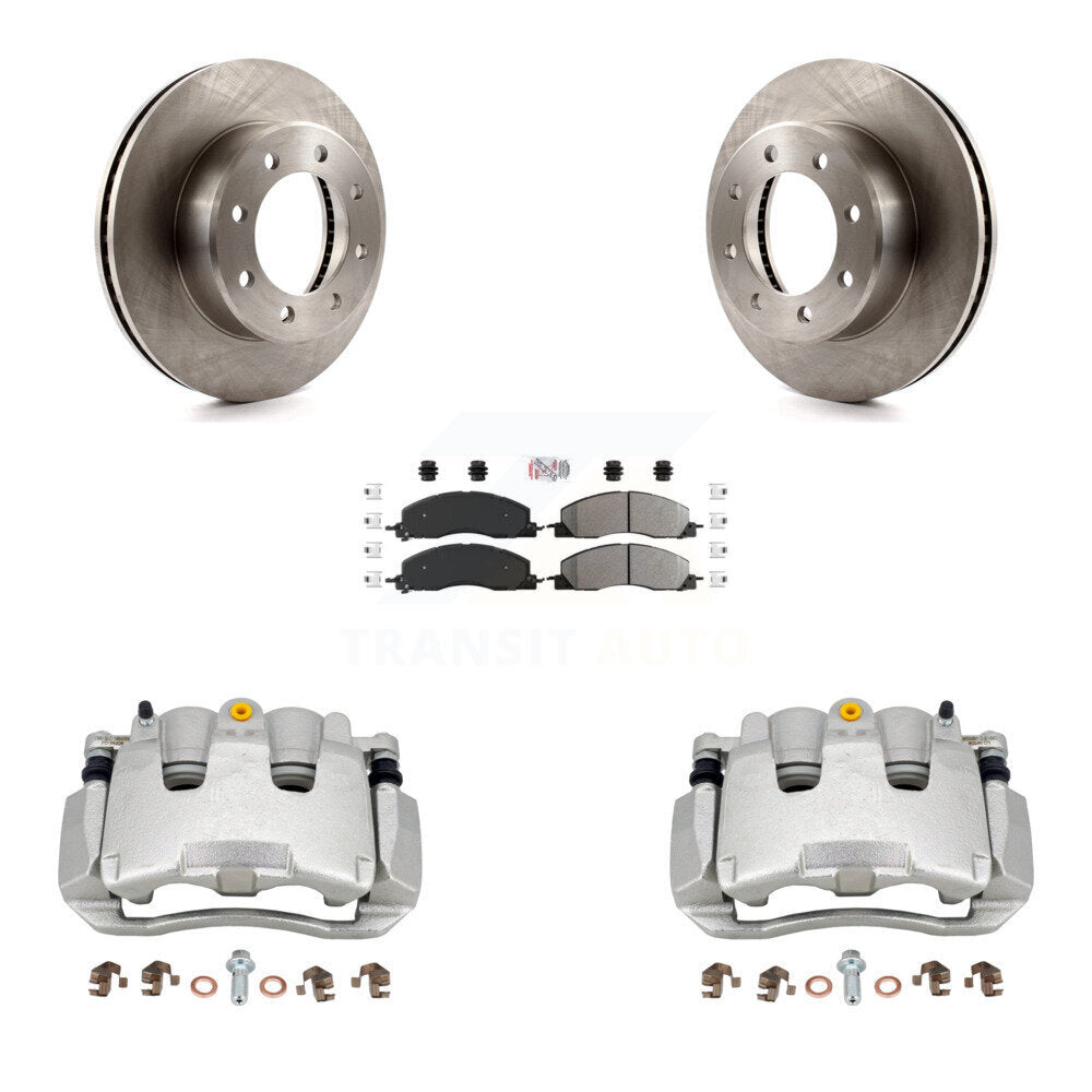 Front Disc Brake Caliper Rotor Semi-Metallic Pad Kit For 2012 Ram 1500 With 8 Lug Wheels KC8-100332N