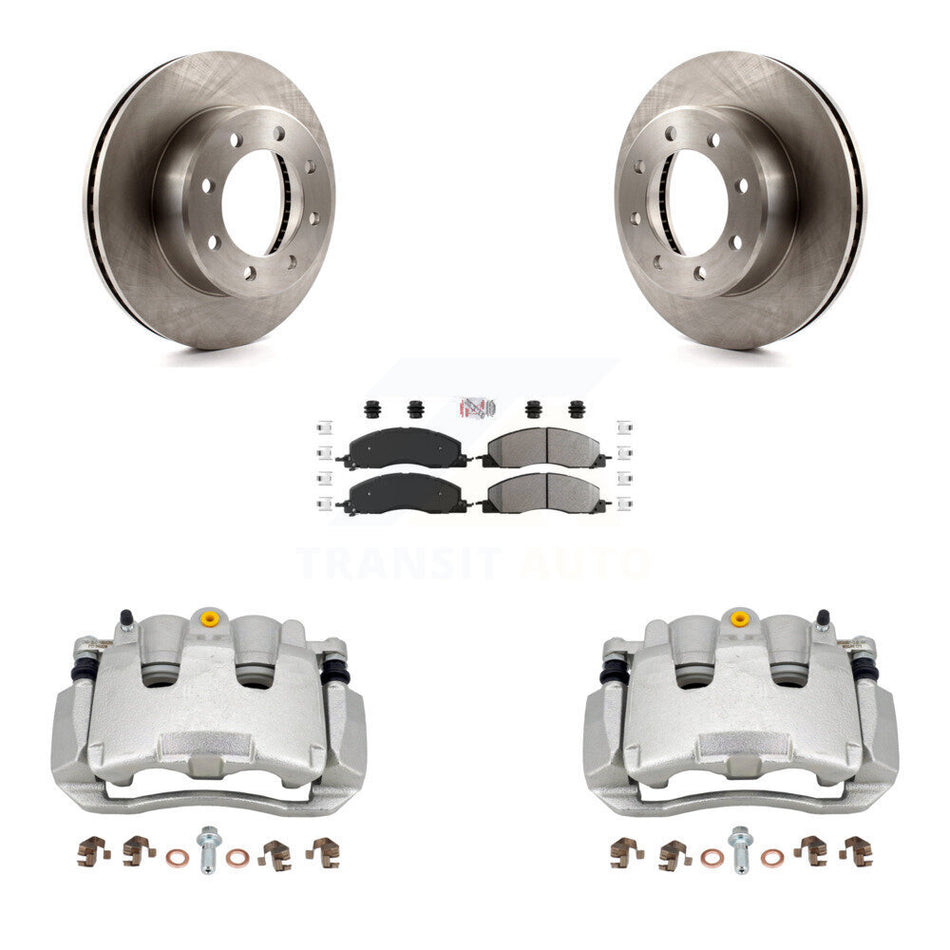Front Disc Brake Caliper Rotor Semi-Metallic Pad Kit For 2012 Ram 1500 With 8 Lug Wheels KC8-100332N