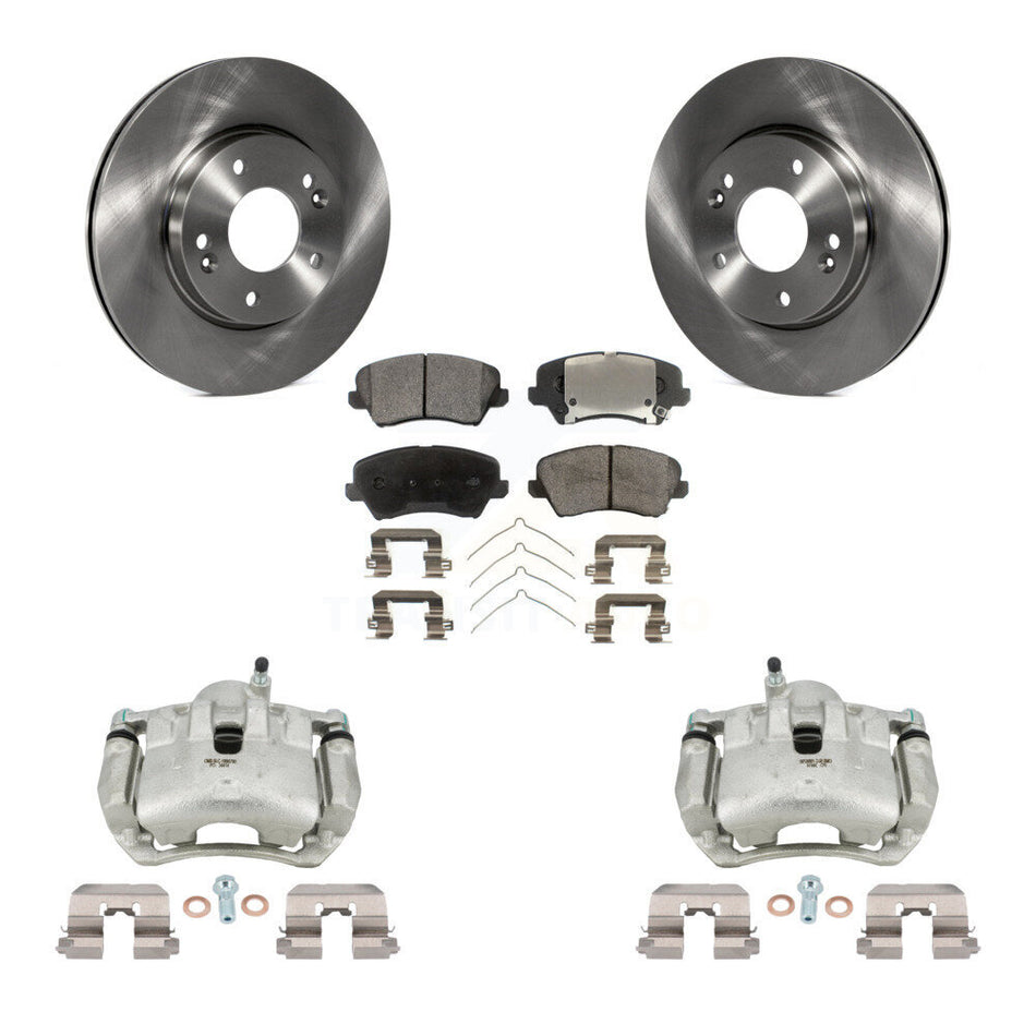 Front Brake Caliper Rotors Semi-Metallic Pad Kit For Kia Forte Hyundai Elantra GT Forte5 KC8-100333P