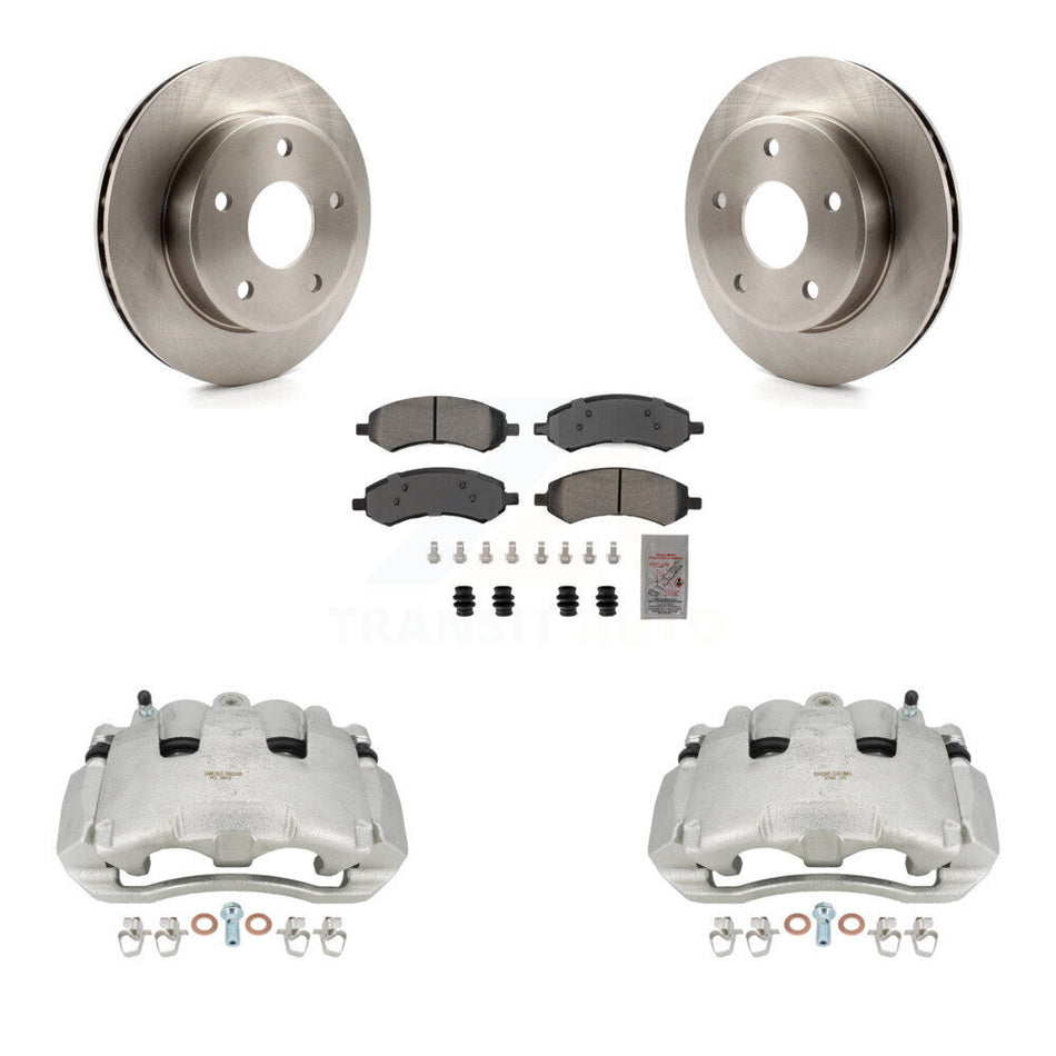 Front Disc Brake Caliper Rotors Semi-Metallic Pad Kit For Dodge Dakota Mitsubishi Raider KC8-100337N