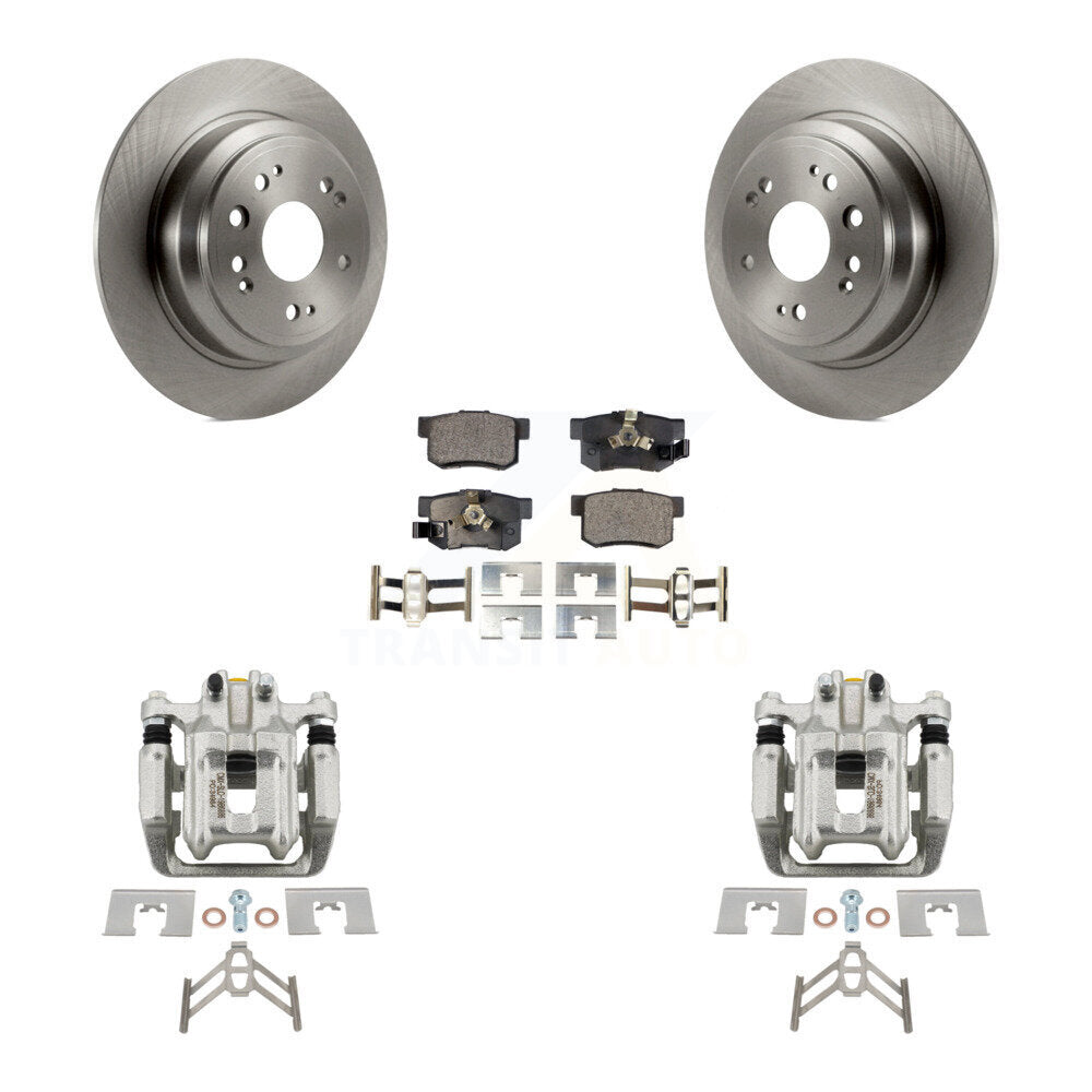 Rear Disc Brake Caliper Rotors And Ceramic Pads Kit For 2012-2015 Honda Crosstour KC8-100337T