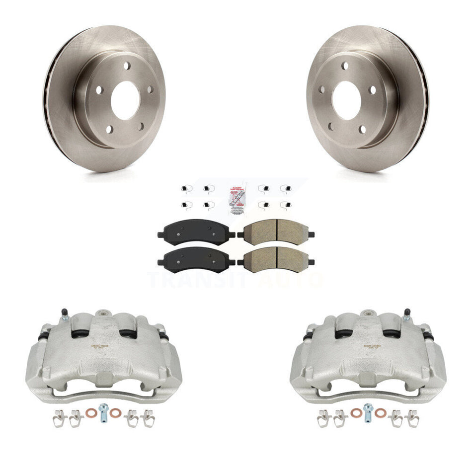 Front Disc Brake Caliper Rotors And Semi-Metallic Pads Kit For Dodge Dakota Mitsubishi Raider KC8-100338N by Transit Auto