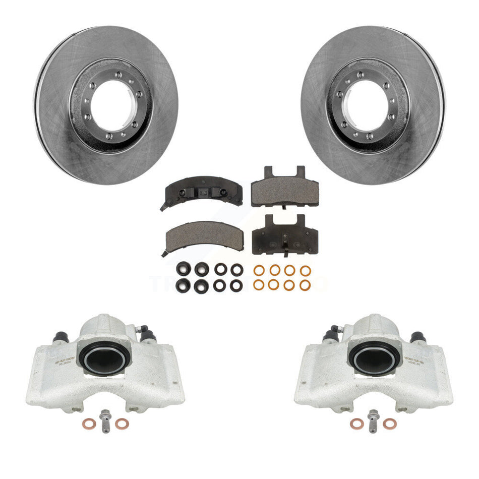 Front Disc Brake Caliper Rotors And Semi-Metallic Pads Kit For Cadillac DeVille Fleetwood 60 Special Commercial Chassis With Heavy Duty Brakes KC8-100338P
