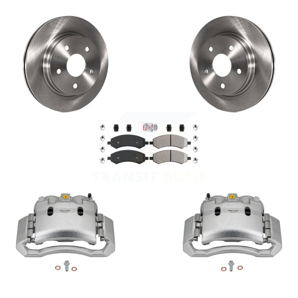 Front Brake Caliper Rotors Semi-Metallic Pad Kit For 06 Dodge Ram 1500 With 5 Lug Wheels KC8-100339N