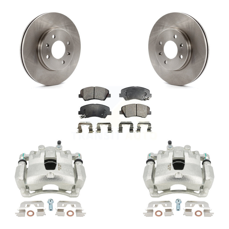 Front Disc Brake Caliper Rotors And Semi-Metallic Pads Kit For Hyundai Accent Kia Rio KC8-100339P