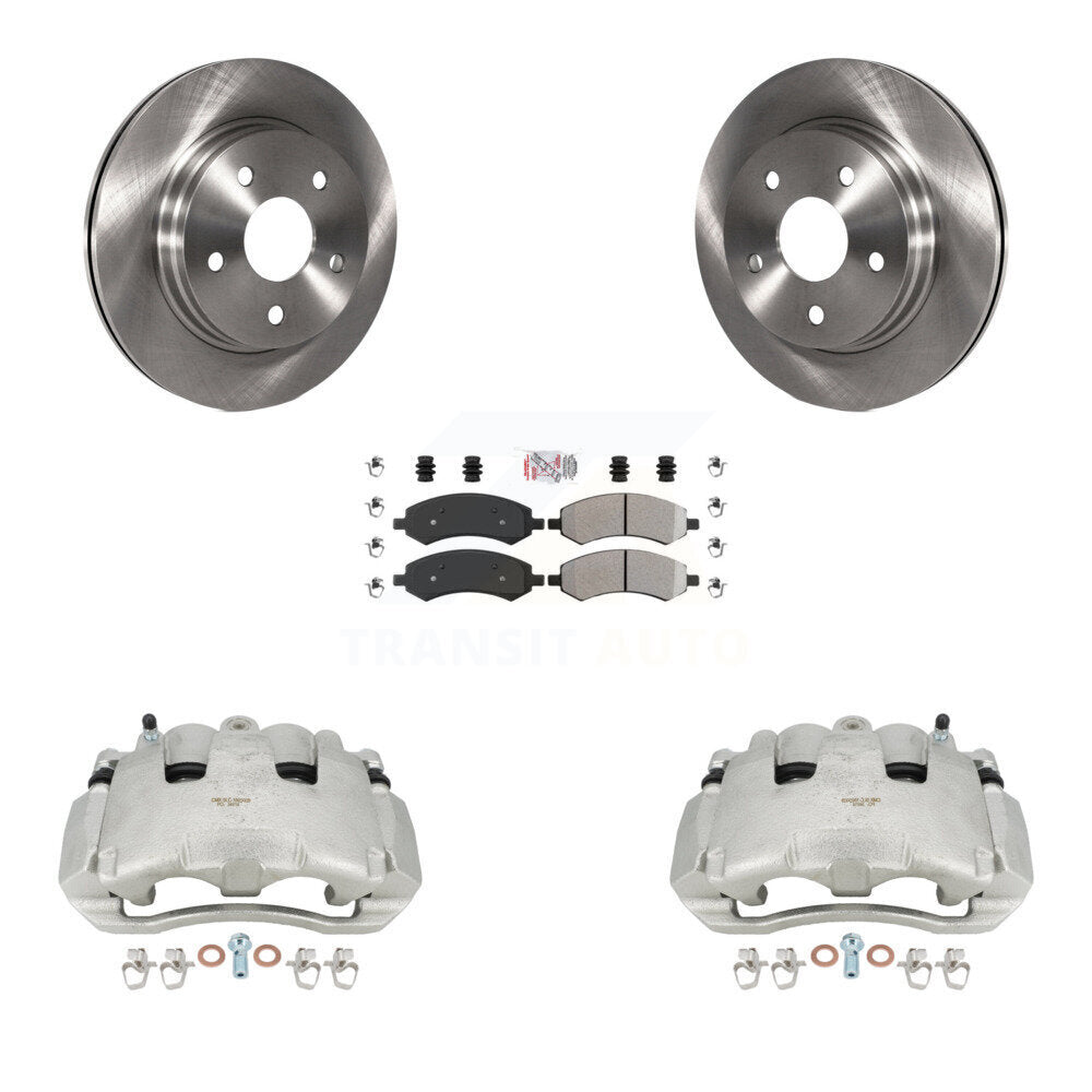 Front Disc Brake Caliper Rotors And Semi-Metallic Pads Kit For Dodge Ram 1500 KC8-100340N by Transit Auto