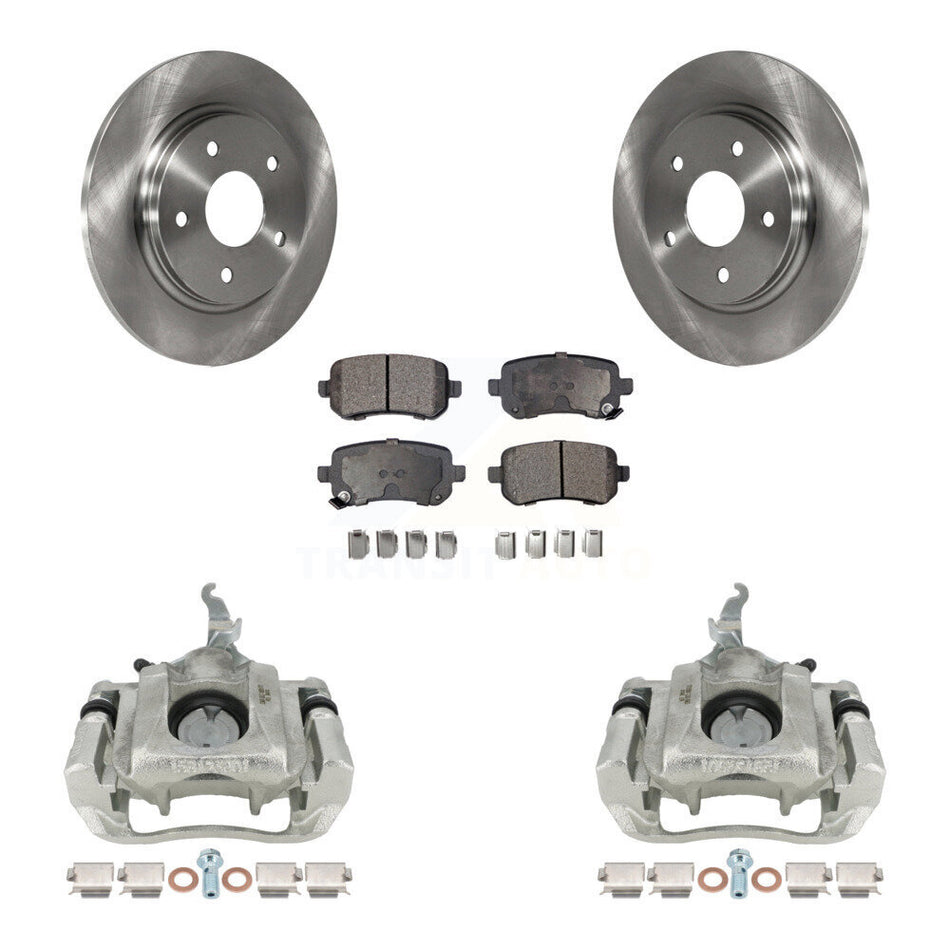 Rear Disc Brake Caliper Rotors And Ceramic Pads Kit For 2009-2011 Dodge Journey KC8-100340T