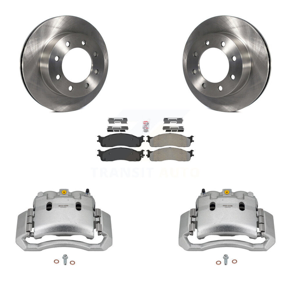 Front Disc Brake Caliper Rotors And Semi-Metallic Pads Kit For Dodge Ram 1500 3500 2500 KC8-100341N