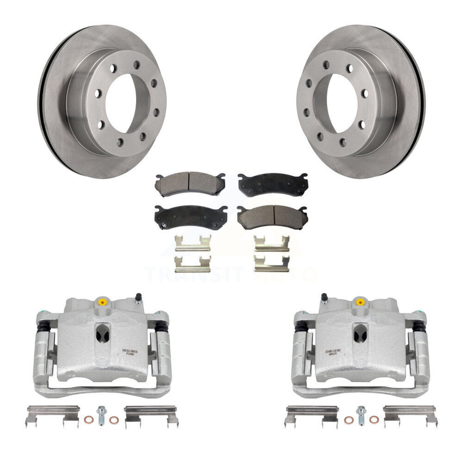 Rear Disc Brake Caliper Rotors And Ceramic Pads Kit For Chevrolet Silverado 2500 HD GMC Sierra 3500 Classic Suburban Yukon XL Avalanche KC8-100341T