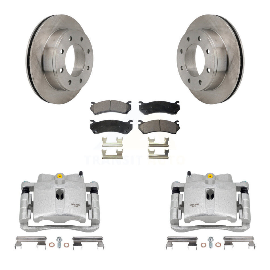 Rear Disc Brake Caliper Rotors And Ceramic Pads Kit For Chevrolet Silverado 2500 HD GMC Sierra Hummer H2 1500 Suburban Yukon XL Avalanche Classic KC8-100342T
