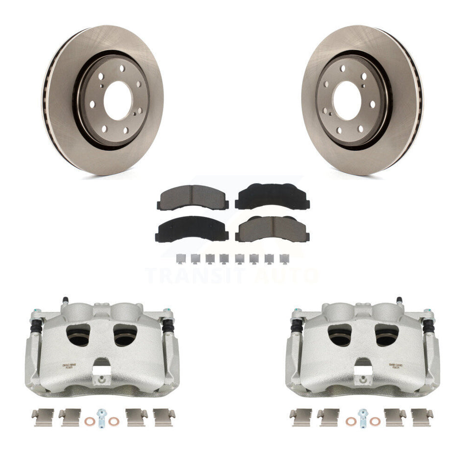 Front Disc Brake Caliper Rotors And Ceramic Pads Kit For 2012-2014 Ford F-150 With 7 Lug Wheels KC8-100345C