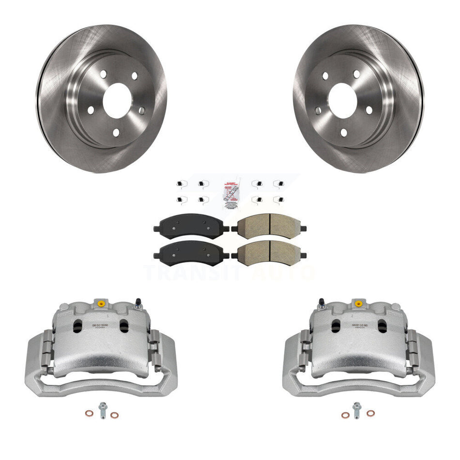 Front Brake Caliper Rotors Semi-Metallic Pad Kit For 06 Dodge Ram 1500 With 5 Lug Wheels KC8-100347N