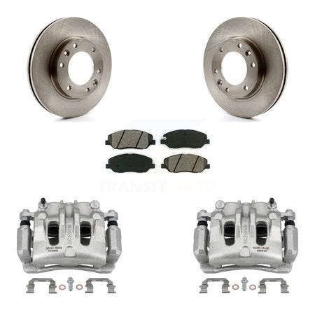 Front Disc Brake Caliper Rotors & Semi-Metallic Pad Kit For Kia Sedona Hyundai Entourage KC8-100347S