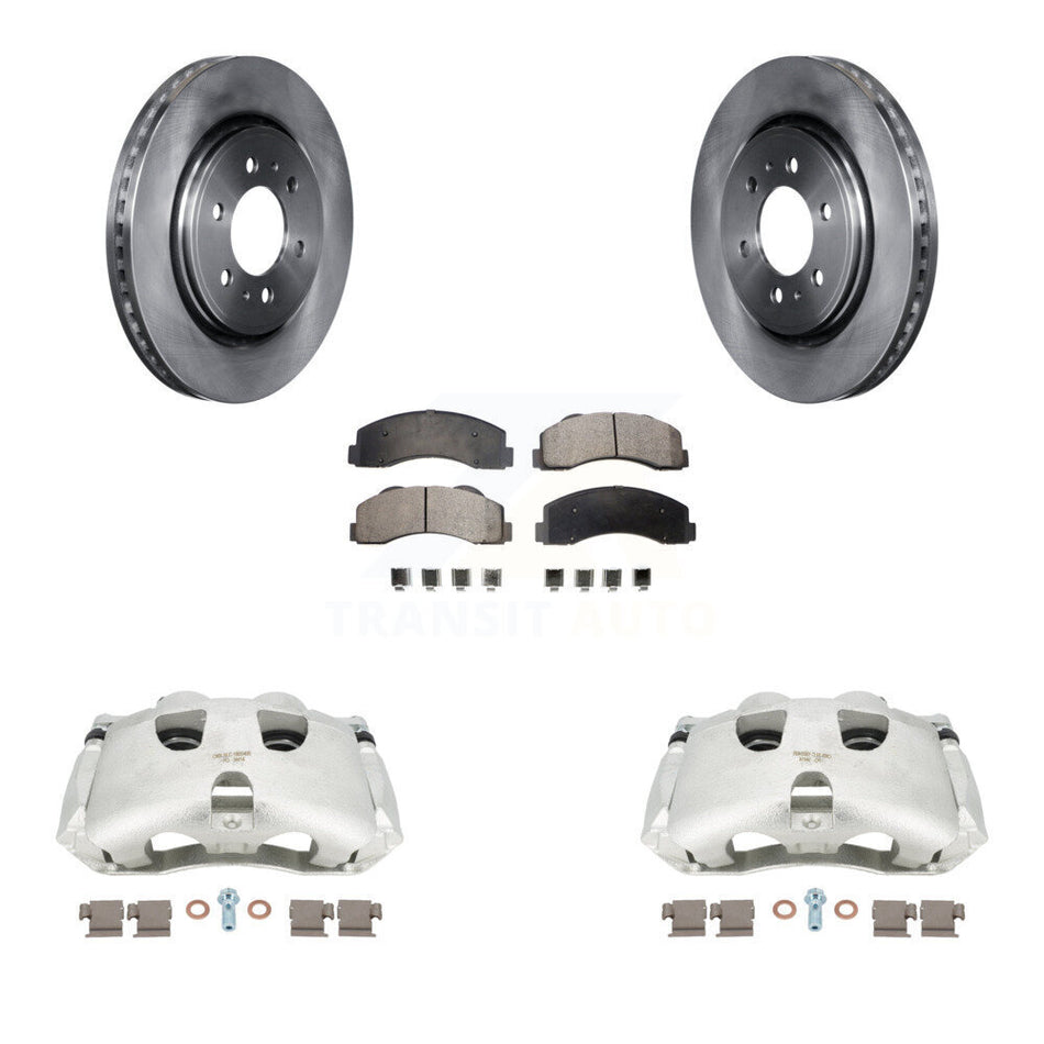 Front Disc Brake Caliper Rotors And Semi-Metallic Pads Kit For Ford F-150 KC8-100348P by Transit Auto