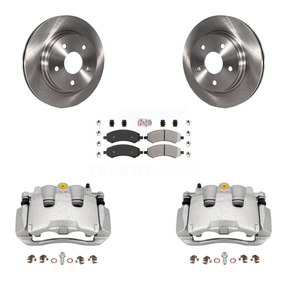 Front Disc Brake Caliper Rotors & Semi-Metallic Pad Kit For Chrysler Aspen Dodge Durango KC8-100349N