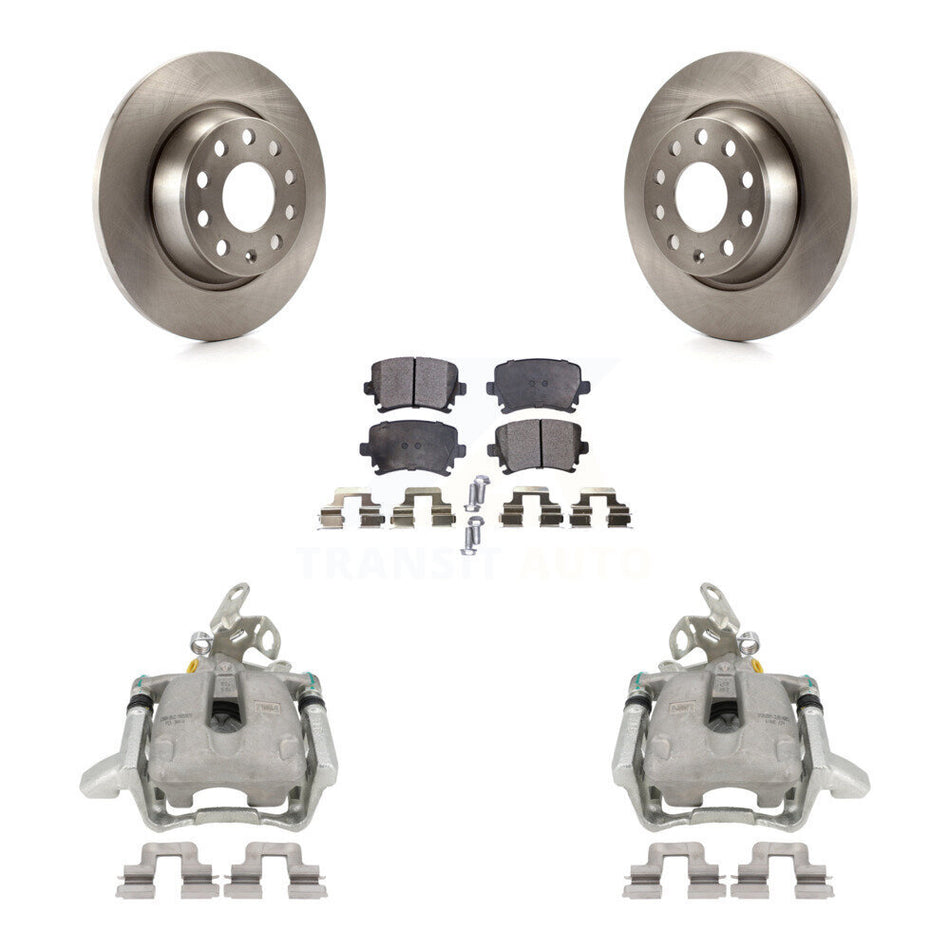 Rear Disc Brake Caliper Rotors And Ceramic Pads Kit For Volkswagen GTI Audi A3 Quattro With 282mm Diameter Rotor KC8-100349T