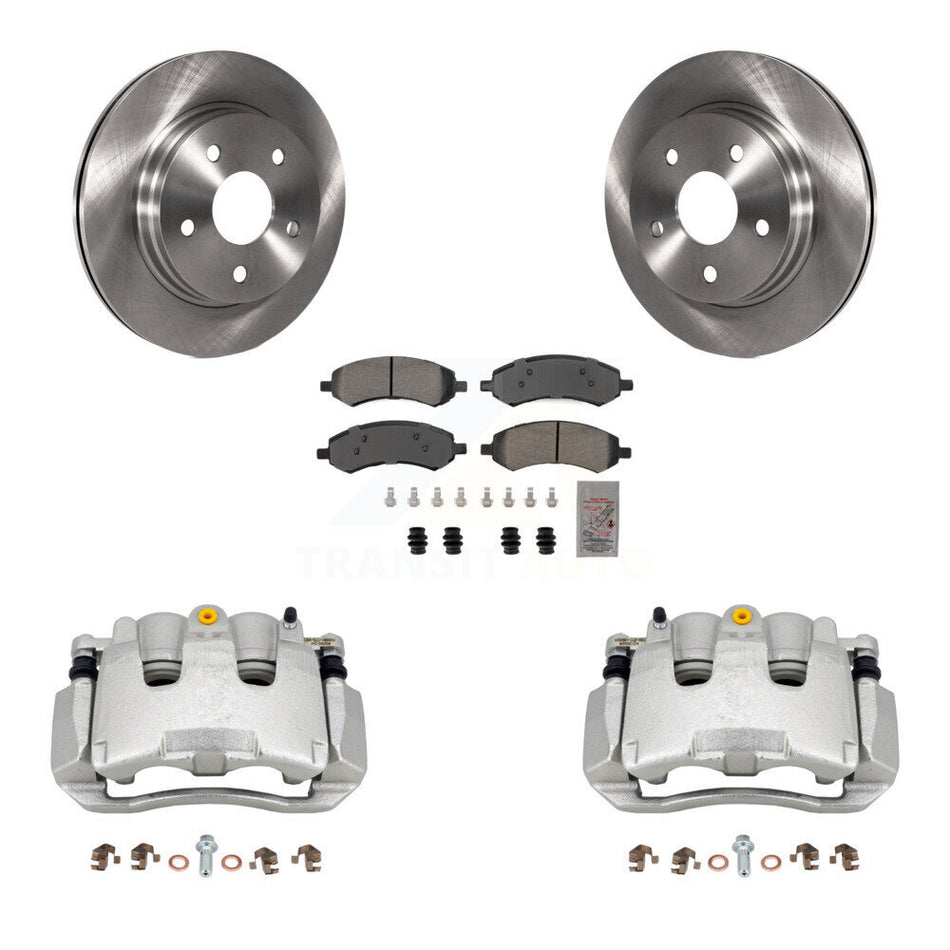 Front Disc Brake Caliper Rotors & Semi-Metallic Pad Kit For Chrysler Aspen Dodge Durango KC8-100350N