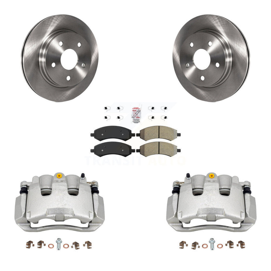 Front Disc Brake Caliper Rotors & Semi-Metallic Pad Kit For Chrysler Aspen Dodge Durango KC8-100351N