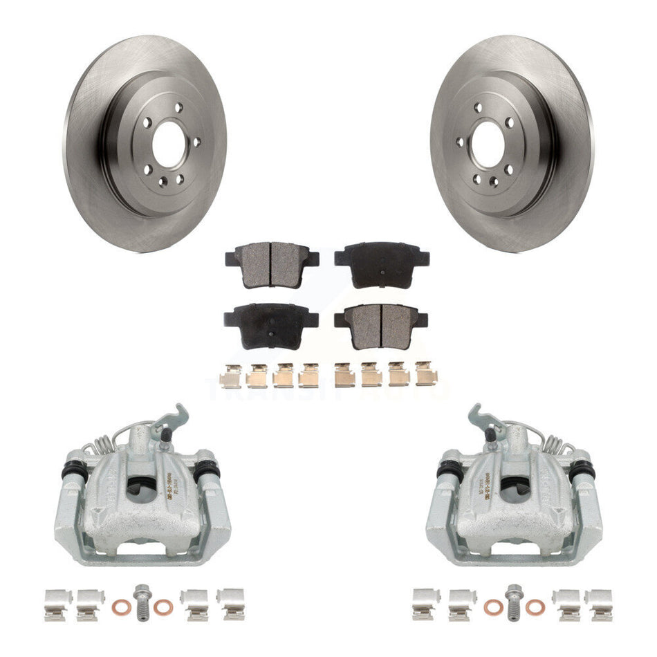 Rear Disc Brake Caliper Rotors And Ceramic Pads Kit For Ford Five Hundred Freestyle Taurus Mercury Montego X Sable KC8-100351T by Transit Auto