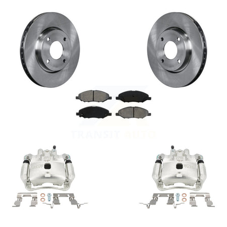 Front Disc Brake Caliper Rotor & Semi-Metallic Pad Kit For 2008 Nissan Versa 4-Wheel ABS KC8-100352S