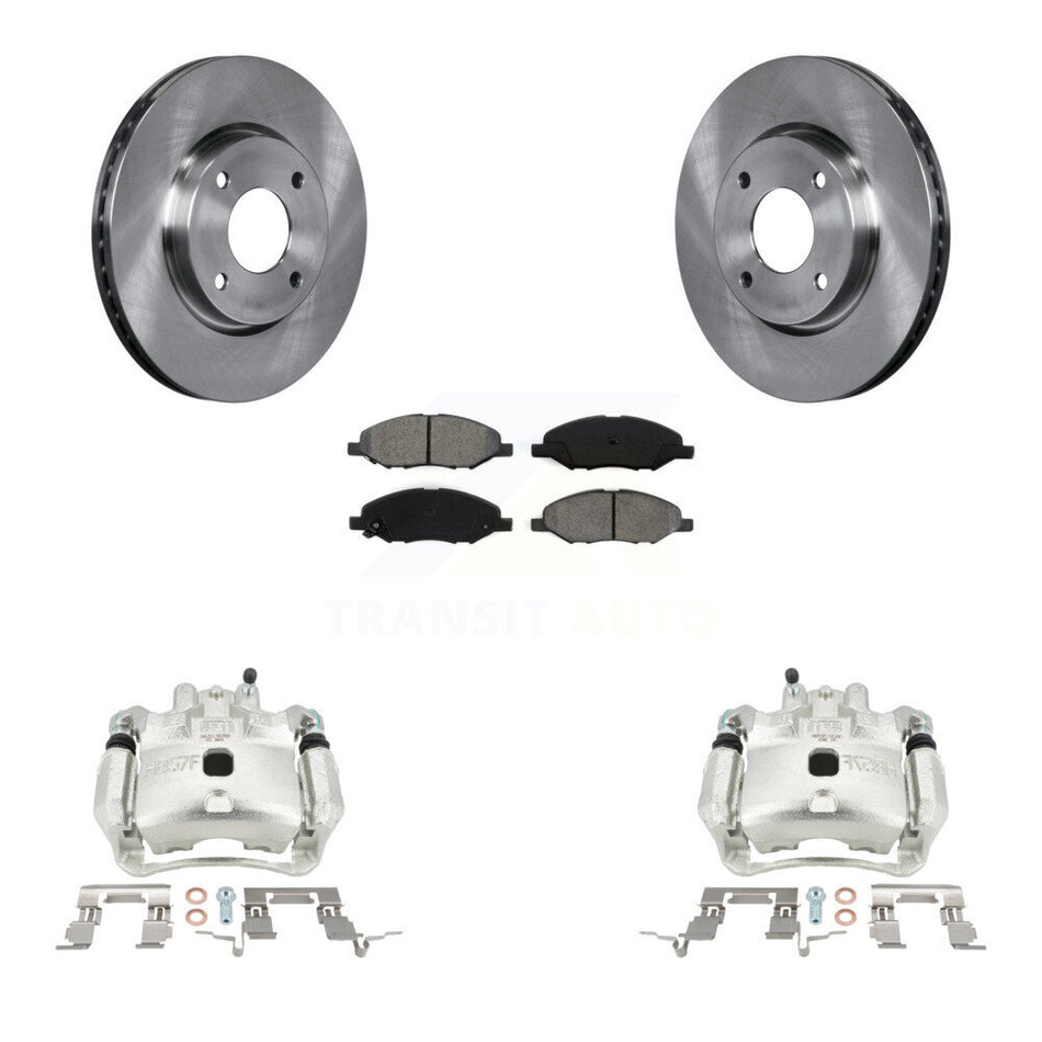 Front Disc Brake Caliper Rotor & Semi-Metallic Pad Kit For 2008 Nissan Versa 4-Wheel ABS KC8-100352S