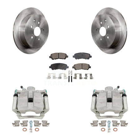 Rear Disc Brake Caliper Rotors And Ceramic Pads Kit For 2014 Toyota Highlander Hybrid Limited with FULL HYBRID EV-GAS (FHEV) engine KC8-100352T by Transit Auto