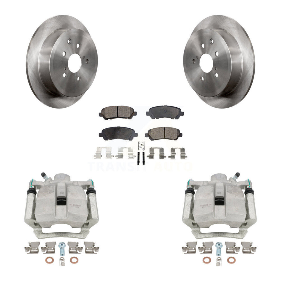 Rear Disc Brake Caliper Rotors And Ceramic Pads Kit For 2014 Toyota Highlander Hybrid Limited with FULL HYBRID EV-GAS (FHEV) engine KC8-100352T