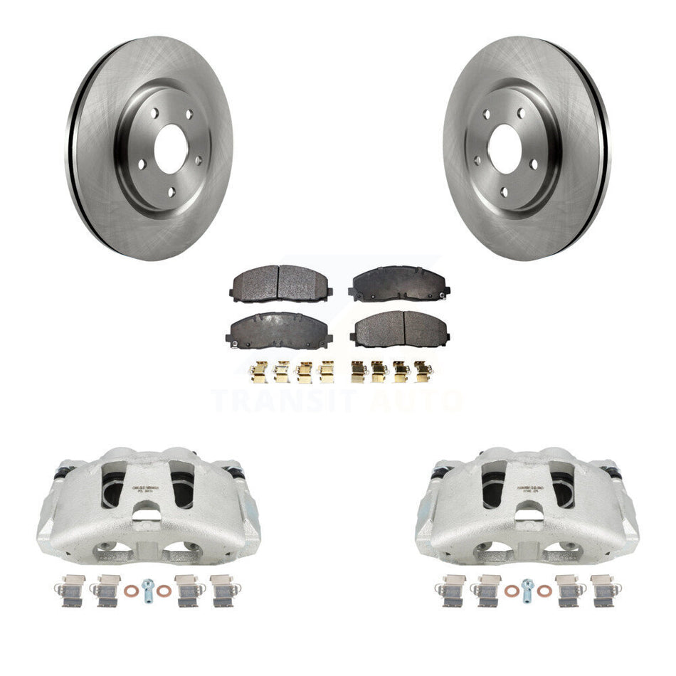 Front Disc Brake Caliper Rotors And Semi-Metallic Pads Kit For 2014-2020 Dodge Journey KC8-100354P by Transit Auto