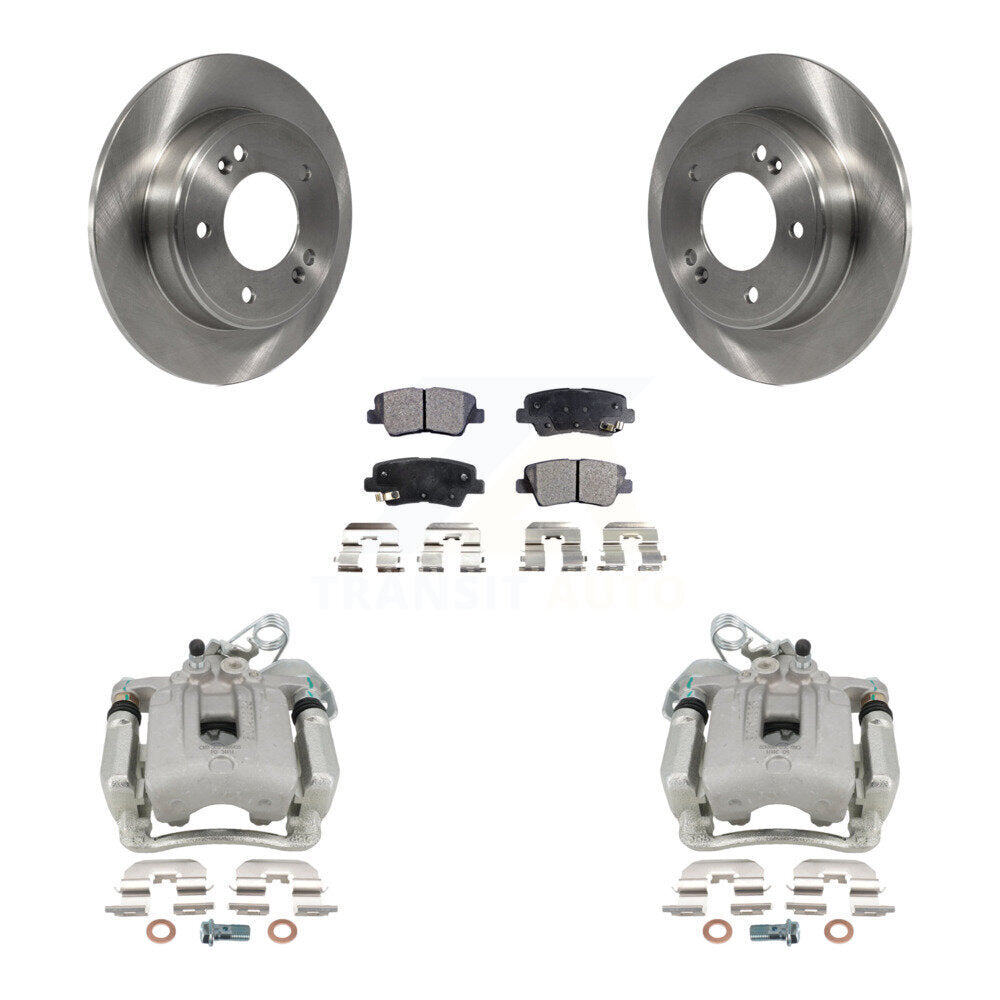 Rear Disc Brake Caliper Rotors And Ceramic Pads Kit For Hyundai Elantra Coupe KC8-100354T by Transit Auto