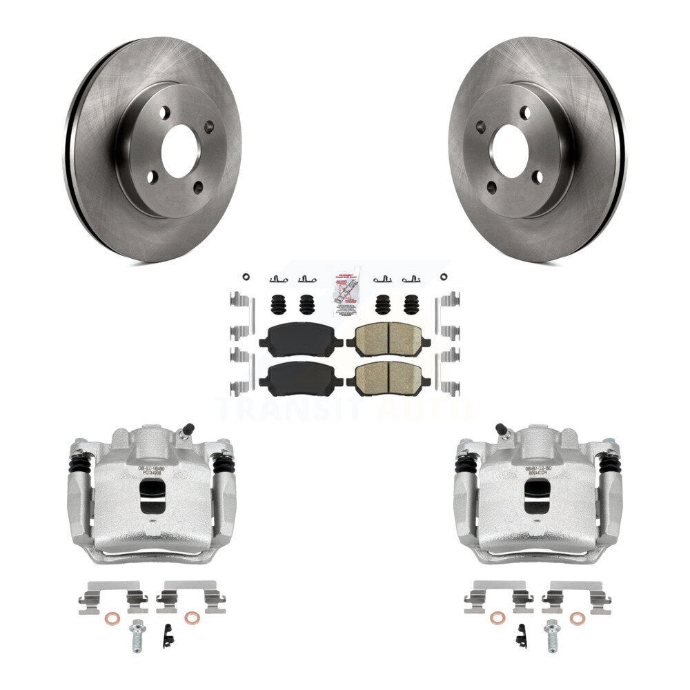 Front Disc Brake Caliper Rotor & Ceramic Pad Kit For Saturn Ion Chevrolet Cobalt Pontiac KC8-100356N
