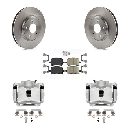 Front Brake Caliper Rotor Ceramic Pad Kit For Pontiac Pursuit 2.2L With Rear Disc Brakes KC8-100357N