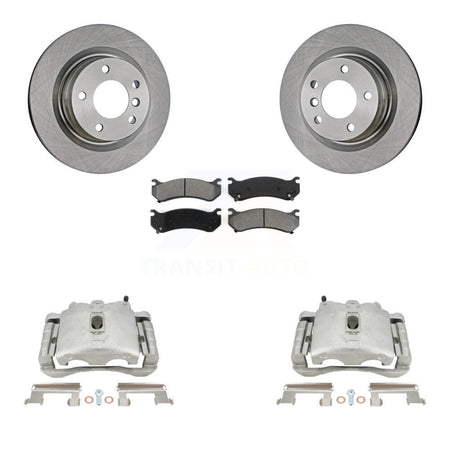 Rear Disc Brake Caliper Rotors And Semi-Metallic Pads Kit For Chevrolet Silverado 2500 HD GMC Sierra 3500 Classic Suburban Yukon XL Avalanche KC8-100357S by Transit Auto