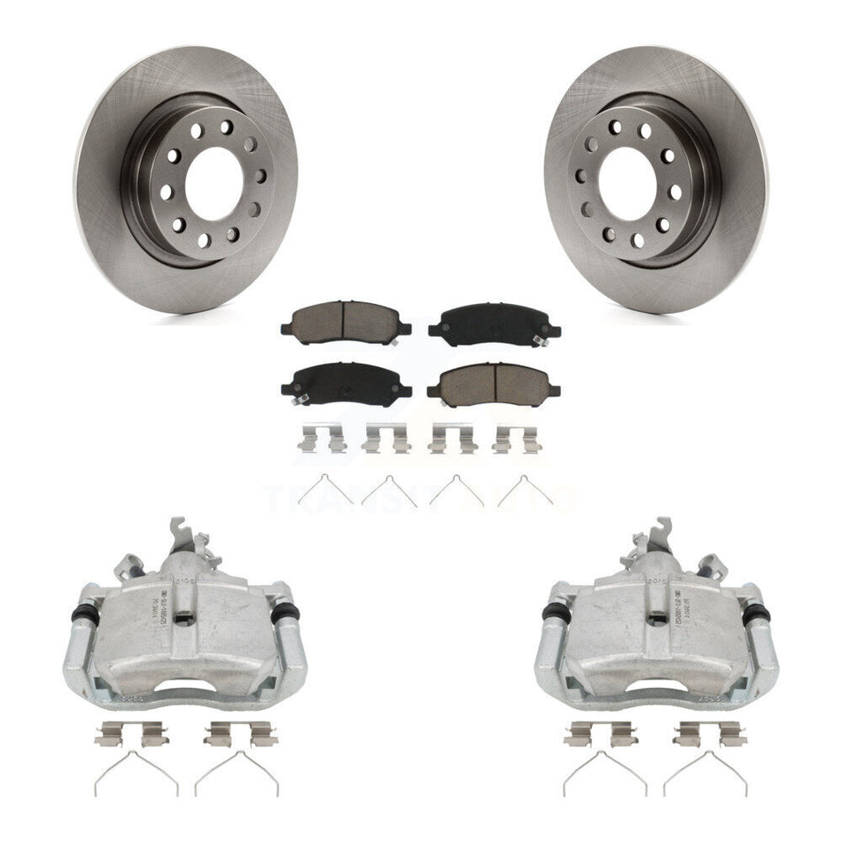 Rear Disc Brake Caliper Rotors And Ceramic Pads Kit For 2013-2016 Dodge Dart KC8-100358C
