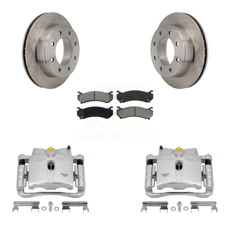 Rear Disc Brake Caliper Rotors And Semi-Metallic Pads Kit For Chevrolet Silverado 2500 HD GMC Sierra Hummer H2 1500 Suburban Yukon XL Avalanche Classic KC8-100358S