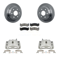 Rear Disc Brake Caliper Rotors And Semi-Metallic Pads Kit For 2003 Chevrolet Silverado 2500 HD Suburban GMC Sierra KC8-100359S
