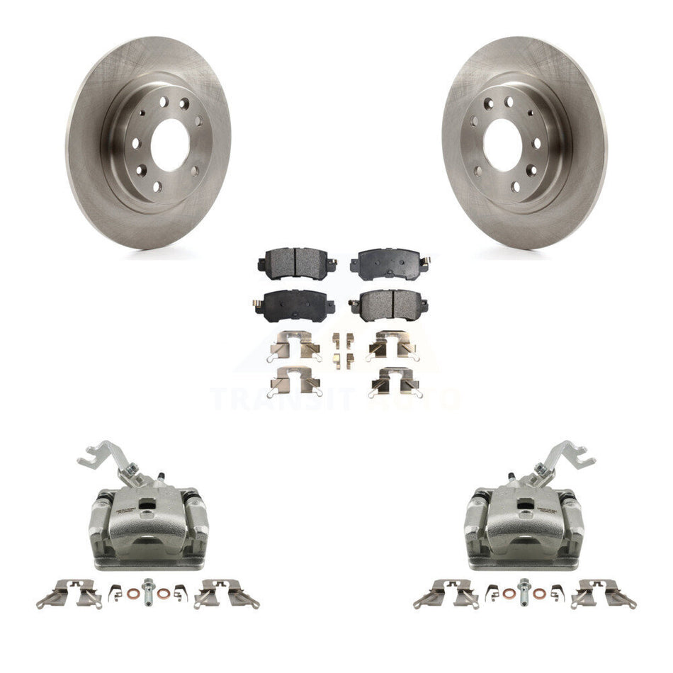 Rear Disc Brake Caliper Rotors And Ceramic Pads Kit For 2016-2018 Mazda CX-3 KC8-100361T
