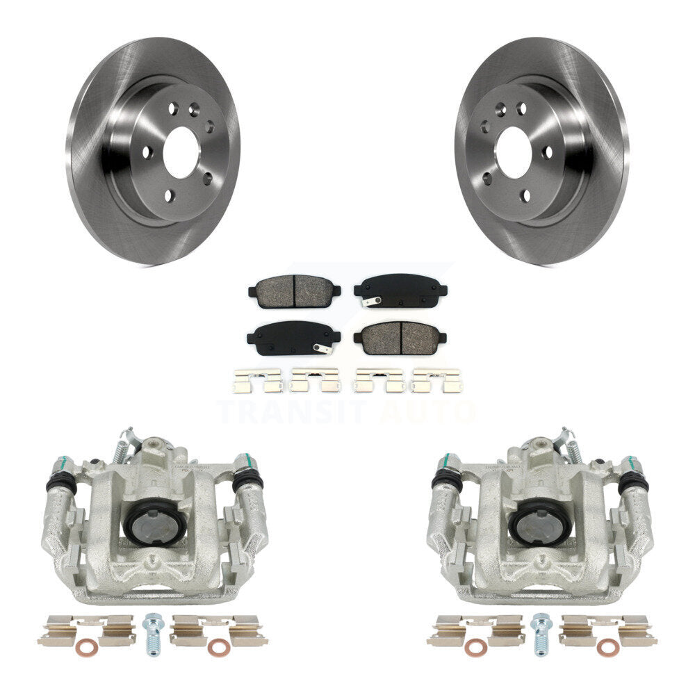 Rear Disc Brake Caliper Rotors And Semi-Metallic Pads Kit For Chevrolet Cruze Limited KC8-100362S by Transit Auto