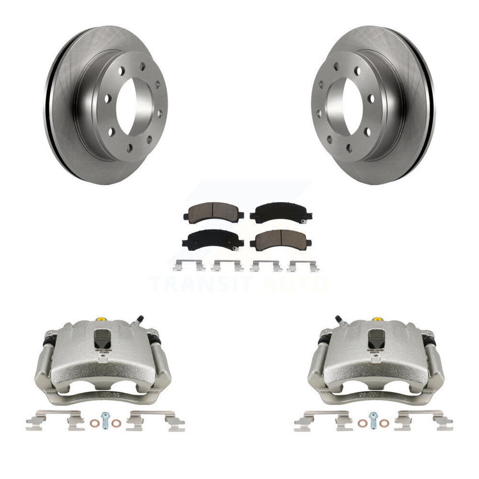 Rear Disc Brake Caliper Rotors And Ceramic Pads Kit For Chevrolet Express 3500 2500 GMC Savana KC8-100365C