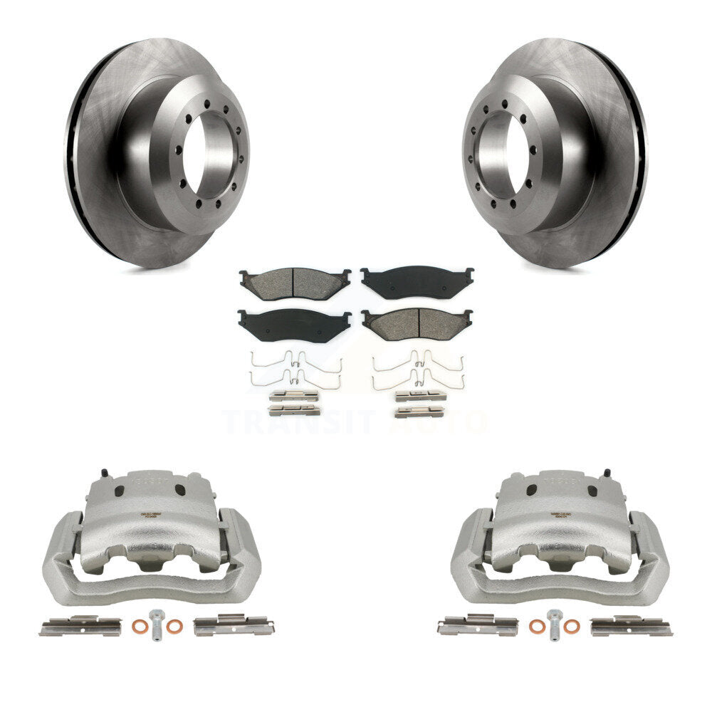 Rear Brake Caliper Rotor And Semi-Metallic Pad Kit For Ford E-550 Super Duty F-450 F-550 KC8-100366S