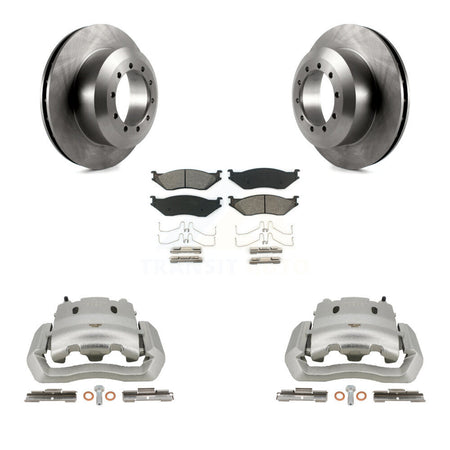Rear Brake Caliper Rotor And Semi-Metallic Pad Kit For Ford E-550 Super Duty F-450 F-550 KC8-100366S