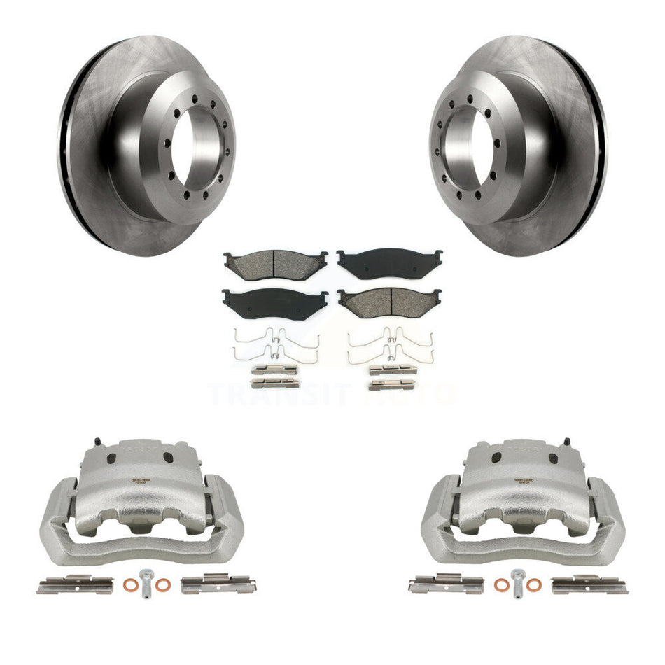 Rear Brake Caliper Rotor And Semi-Metallic Pad Kit For Ford E-550 Super Duty F-450 F-550 KC8-100366S