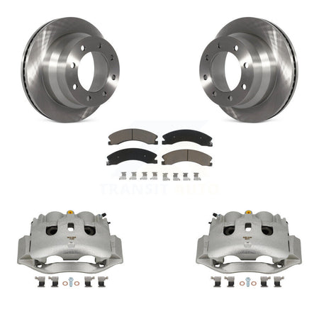 Rear Disc Brake Caliper Rotor Ceramic Pad Kit For GMC Savana 3500 Chevrolet Express 4500 KC8-100367C