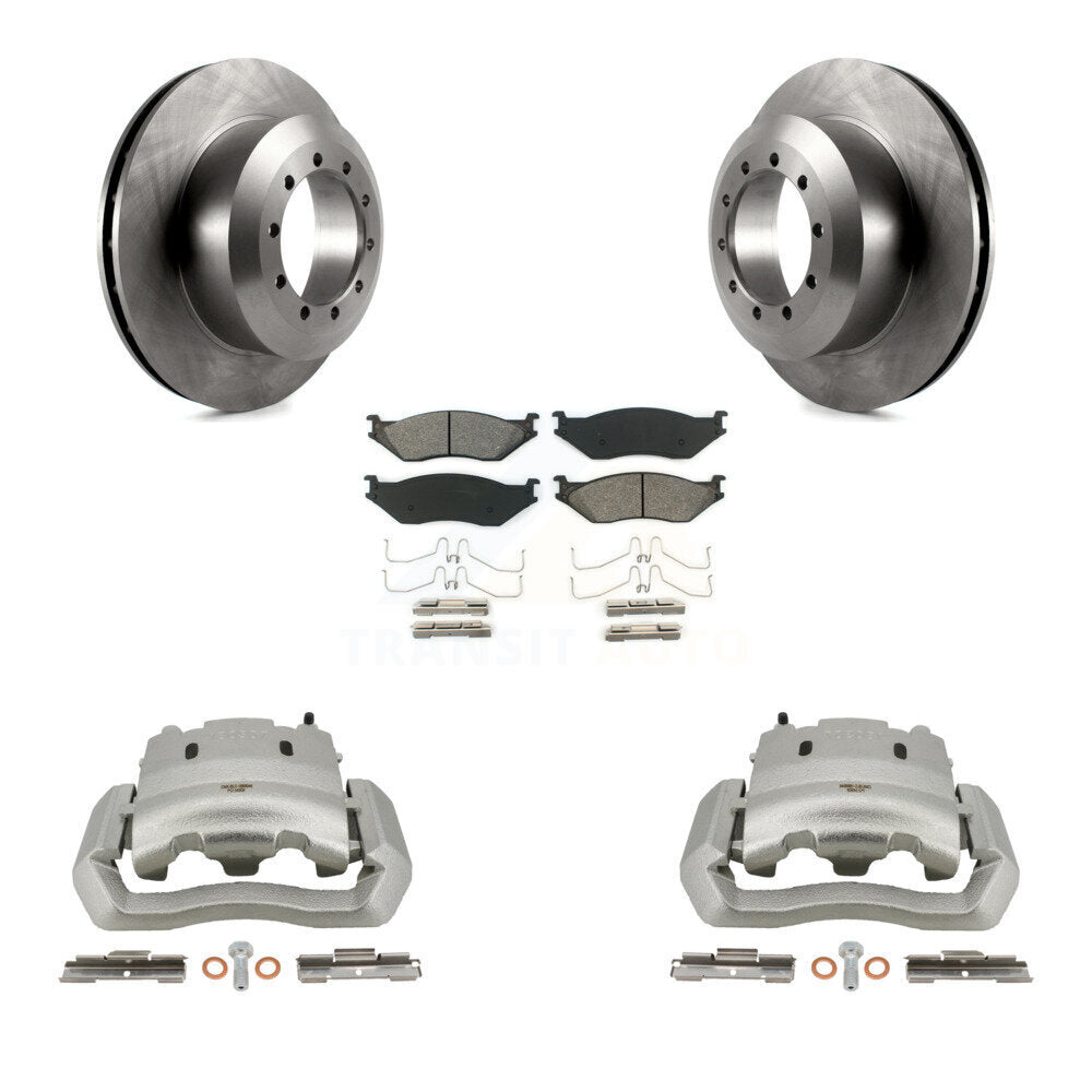 Rear Brake Caliper Rotor And Semi-Metallic Pad Kit For Ford E-550 Super Duty F-450 F-550 KC8-100367S