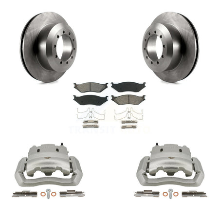 Rear Brake Caliper Rotor And Semi-Metallic Pad Kit For Ford E-550 Super Duty F-450 F-550 KC8-100367S