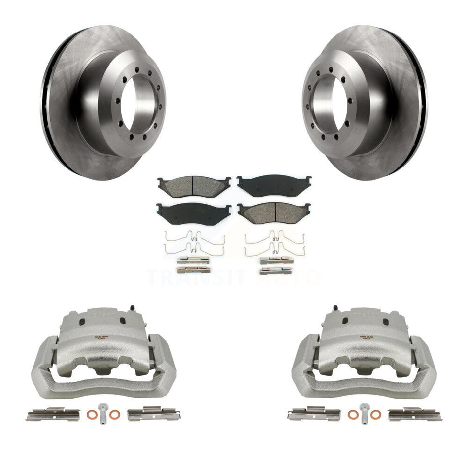 Rear Brake Caliper Rotor And Semi-Metallic Pad Kit For Ford E-550 Super Duty F-450 F-550 KC8-100367S