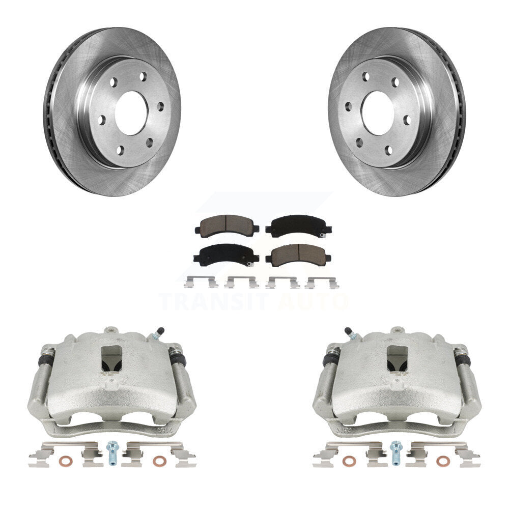 Rear Disc Brake Caliper Rotors And Ceramic Pads Kit For Chevrolet Express 2500 3500 GMC Savana KC8-100368C by Transit Auto