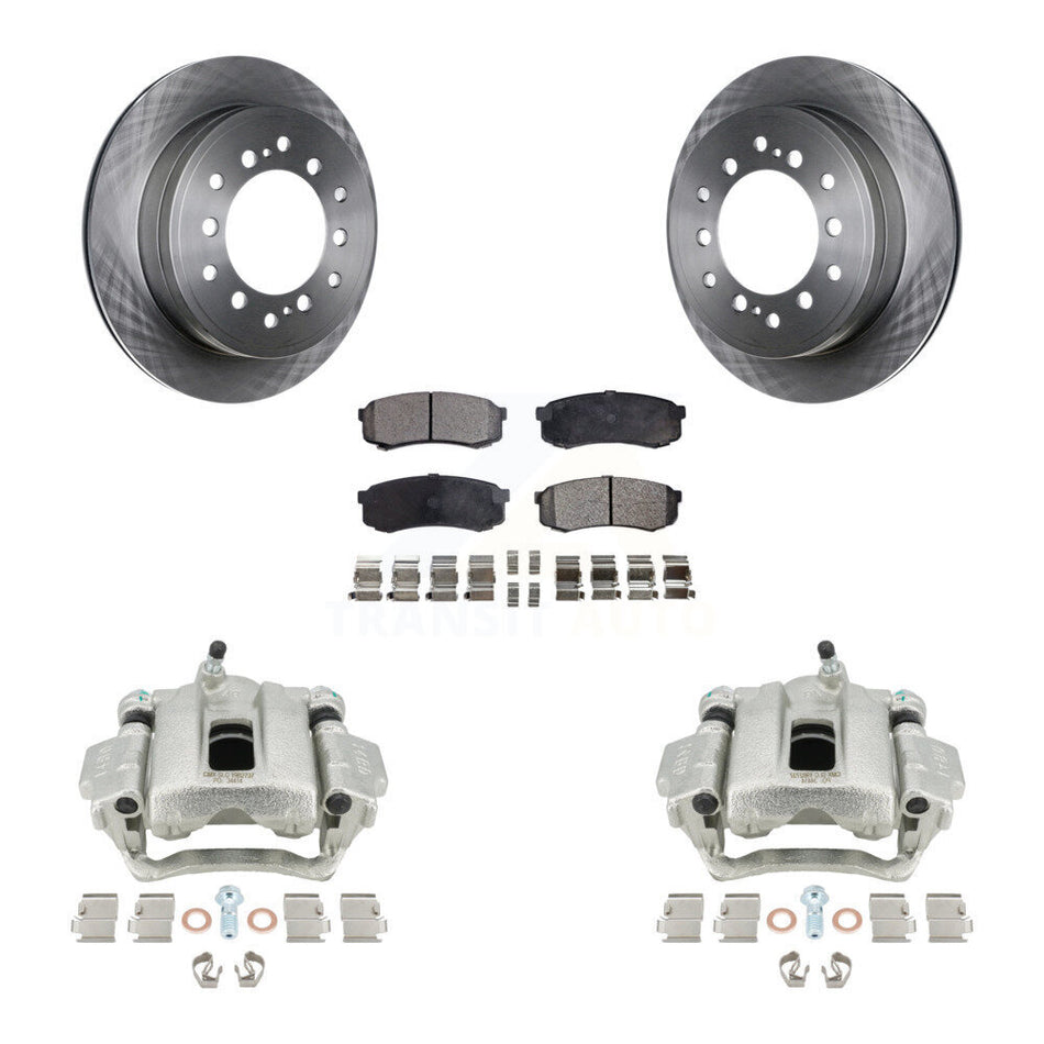 Rear Disc Brake Caliper Rotors And Semi-Metallic Pads Kit For Toyota 4Runner Lexus GX460 KC8-100371P by Transit Auto