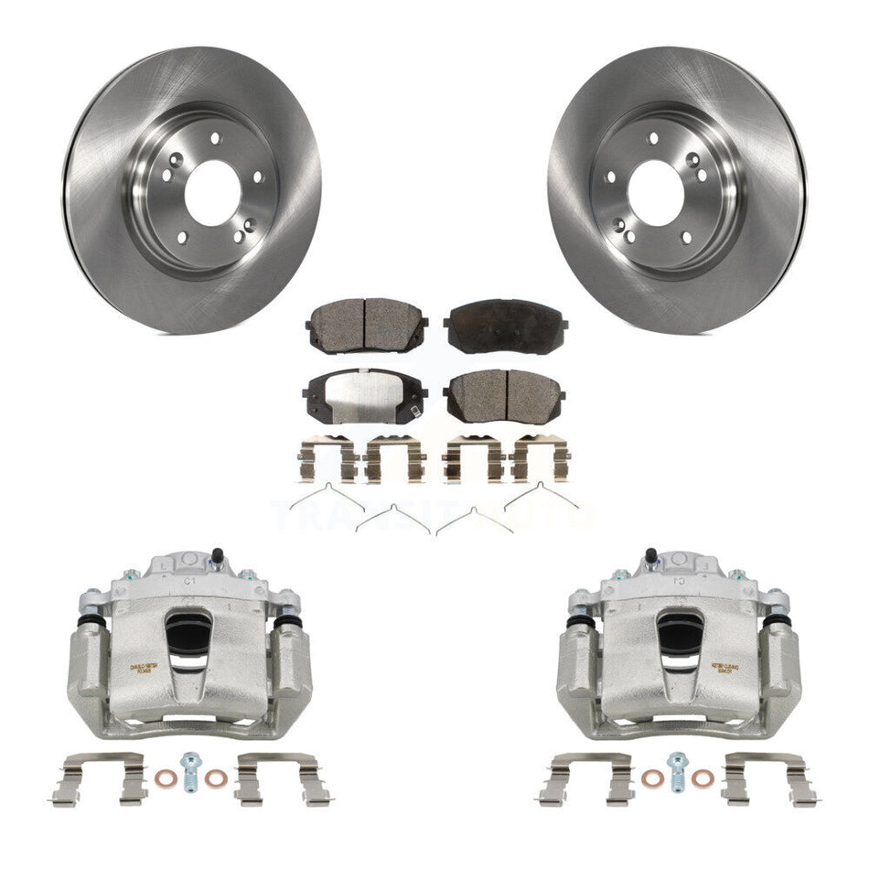 Front Brake Caliper Rotor Ceramic Pad Kit For Hyundai Sonata Kia Kona Electric Optima EV KC8-100372T