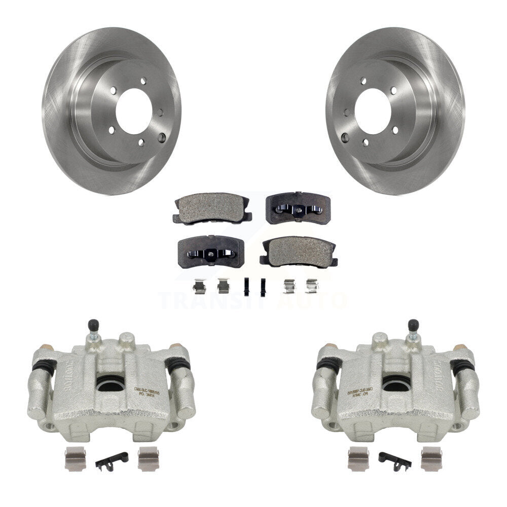 Rear Disc Brake Caliper Rotors And Semi-Metallic Pads Kit For Mitsubishi Lancer Dodge Caliber Outlander Sport RVR KC8-100376P by Transit Auto