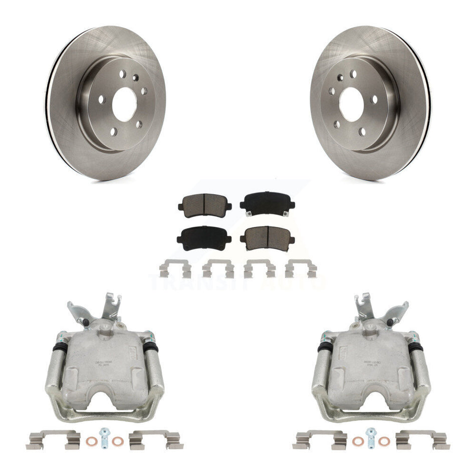 Rear Disc Brake Caliper Rotors And Ceramic Pads Kit For 2014-2015 Chevrolet Malibu 2.0L with Turbocharged With 17" Factory Wheels KC8-100377C
